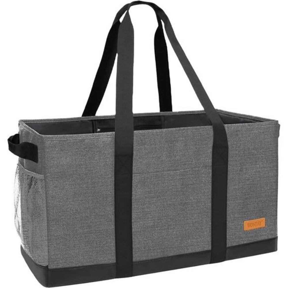 Standing Extra Large Reusable Grocery Bag Carrier with Handle, Utility Tote